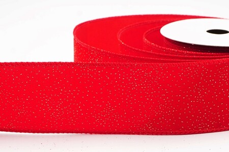 Rood effen velourslint met glinsterend stofeffect_KW0476GC-7-7